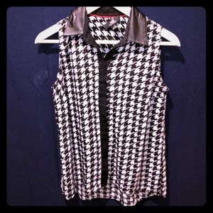 Black and white sheer top